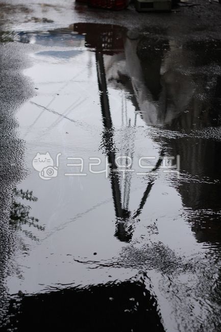 비,웅덩이,그림자,빛,바닥