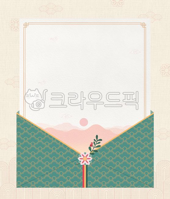 Traditional letter image,traditional letter paper,traditional letter envelope,traditional letter illustration,Korean tradition,traditional pattern,holiday,New Year,New Year,Happy New Year,Lunar New Year,Chuseok,background,illustration