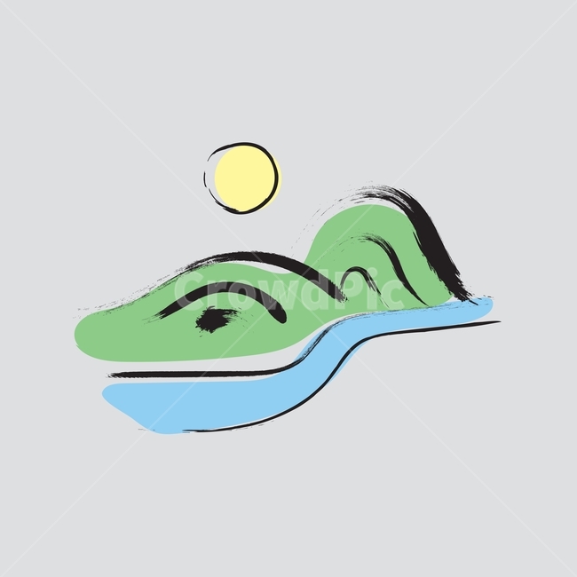 먹,물감,잉크,수묵화,그림,풍경,산,강,해,일러스트,벡터,아이콘,간단한,심플한,그래픽,일러스트레이션,graphic,illustration