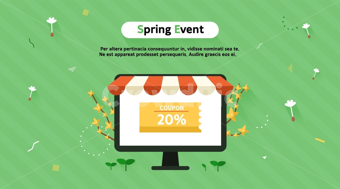모니터,꽃,봄,쿠폰,이벤트,팝업,아이콘,일러스트,봄,계절,spring,season,축제,행사,festival,carnival,event,그래픽,일러스트레이션,graphic,illustration