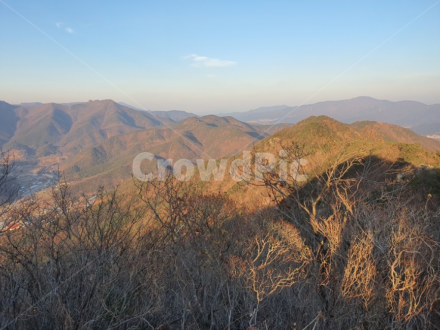 자연,등산,풍경,도시,오봉산,양산,경치,정상,명산