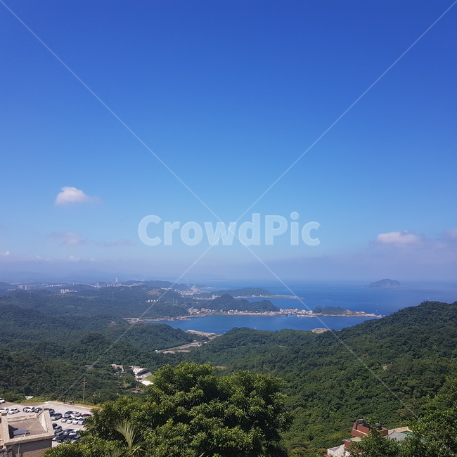 산,바다,구름,하늘,자연,풍경