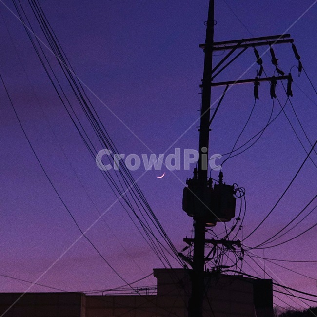 cable,케이블,powerlines,전력선,electrictransmissiontower,송전탑,노을,하늘,해질녘