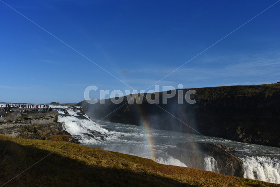 굴포스,아이슬란드,폭포,하늘,무지개,nature,자연,북유럽,gullfoss,강,풍경,자연,풍경,nature,landscape,세계자연풍경,해외자연풍경,외국자연풍경,world nature landscape,outdoors,옥외,promontory,곶