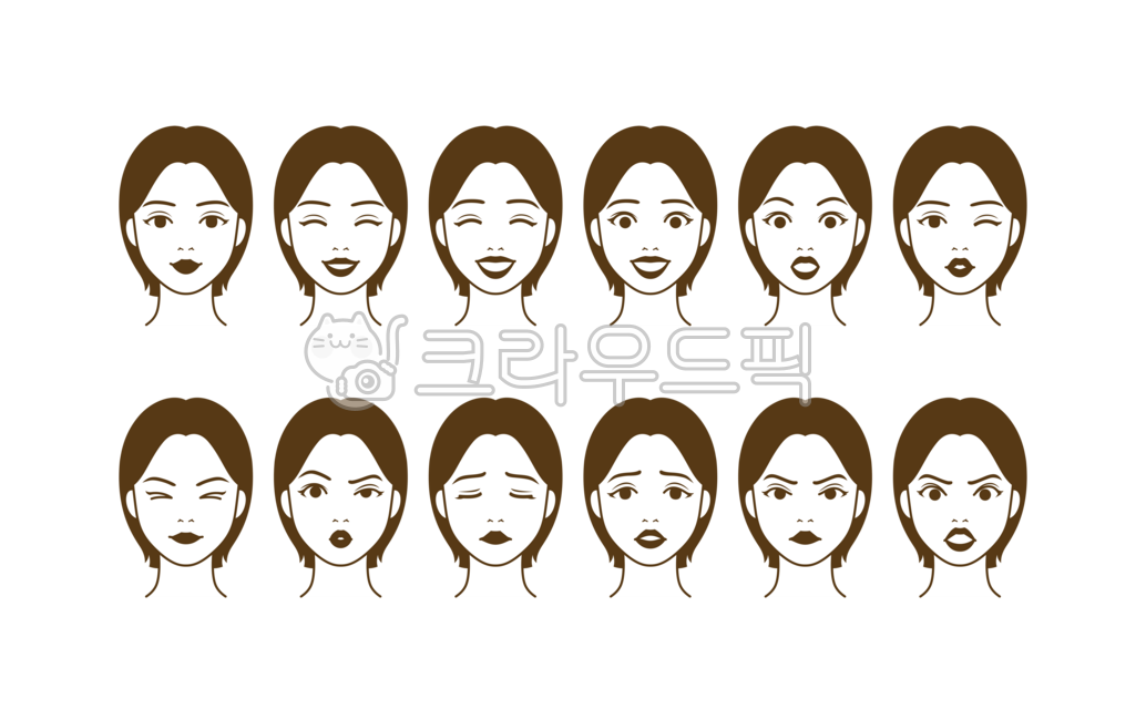 다양한, 표정, 감정, 표현, 웃는, 사진,이미지,일러스트,캘리그라피 - 따뜻한햇살작가