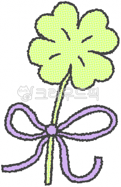 네잎클로버,리본,클로버,행운,스티커,손그림,일러스트,귀여운,드로잉,식물,잎,꽃,그림,장식,데코,상징,기념,선물,자연,봄,여름,플라워,플라워스티커,식물일러스트,식물스티커