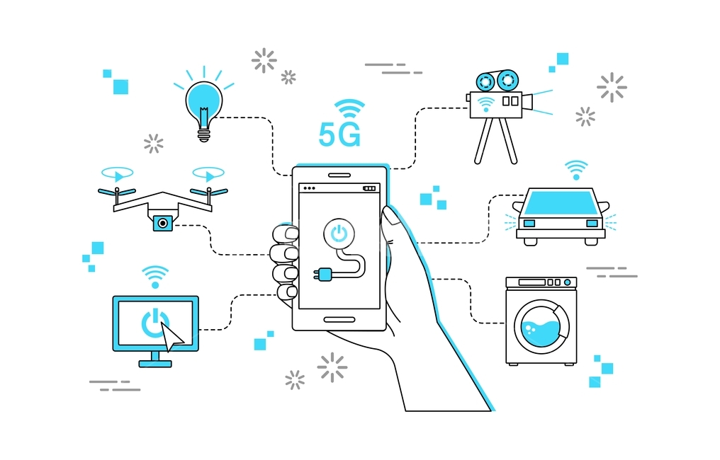 5g,전원,전기,손,핸드폰,휴대폰,스마트폰,카메라,촬영,자동차,세탁기,전자제품,모니터,컴퓨터,드론,전구,핸드모션,핸드,미래,기술,원격,와이파이,사물인터넷,iot,라인,배경,정보통신기술,전자기기,전자제품,it,information,technology,electronic equipment,그래픽,일러스트레이션,graphic,illustration