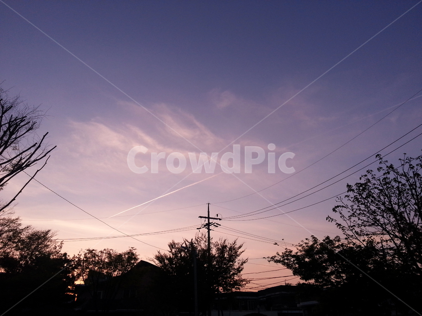 하늘,보라빛하늘,sky,구름,violet,purple,자연,nature,케이블,cable
