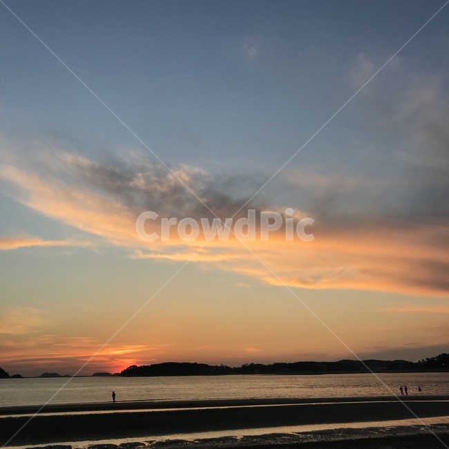 하늘,노을,바다,울산,여름,저녁노을