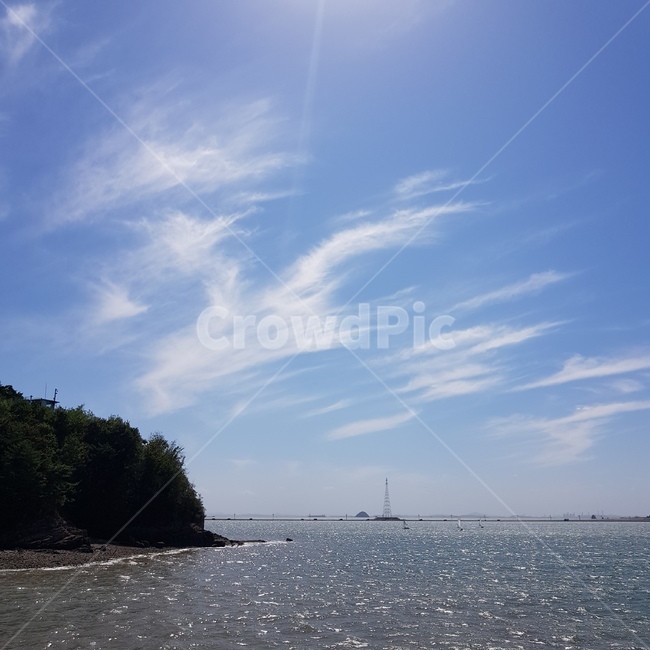 nature,sea,자연,풍경,바다,반짝이는,하늘,구름,섬,land,바닷가,물,water,자연,풍경,nature,landscape