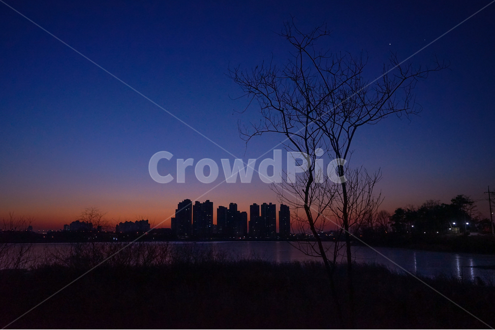 호수,여명,새벽,저수지,나무,수변,건물,하늘,풍경,겨울,계절,야경,밤,풍경,nightscape,night,landscape,도시,city,nature,자연,outdoors,옥외,sky,dusk,황혼,sunset,일몰,red sky,붉은 하늘,dawn