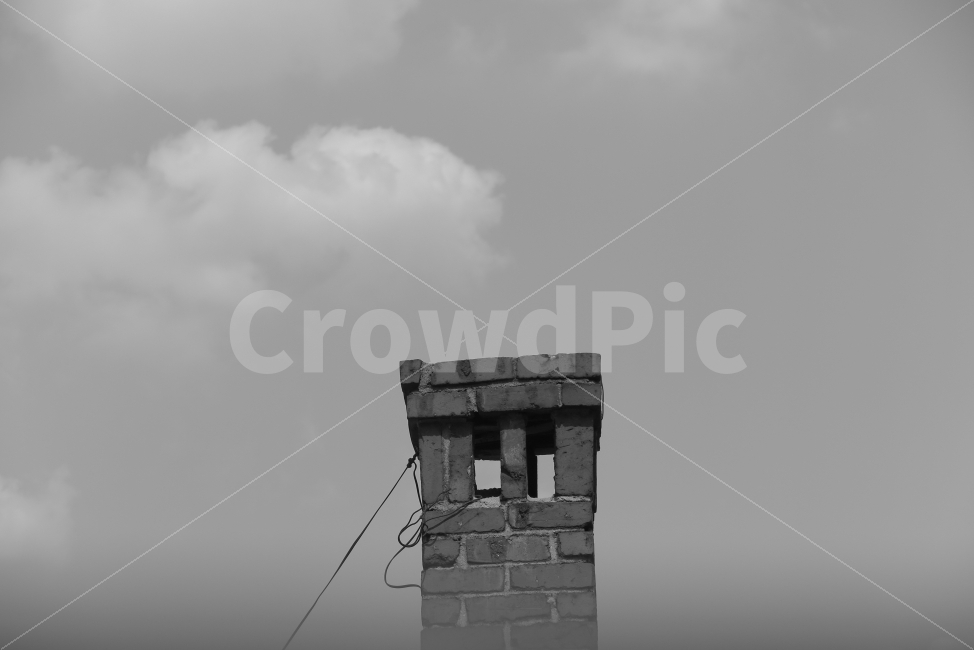 국내,차이나타운,하늘,흑백사진,굴뚝,인천,국내여행,black,sky,건축물,건물외관,exterior,building,structure,architecture,construction,흑백,모노톤,monochrome,black and white