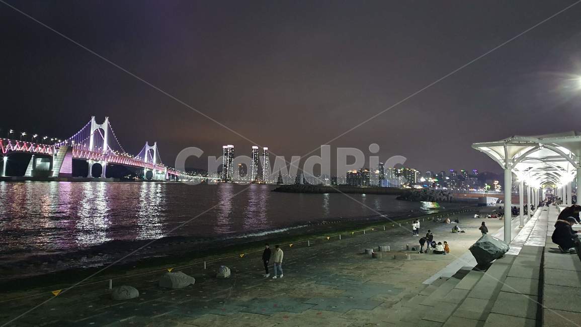 부산,야경,바다,달빛,달,moon,gwanganbridge,busan,bridge,광각,수변공원,공원,park,해안