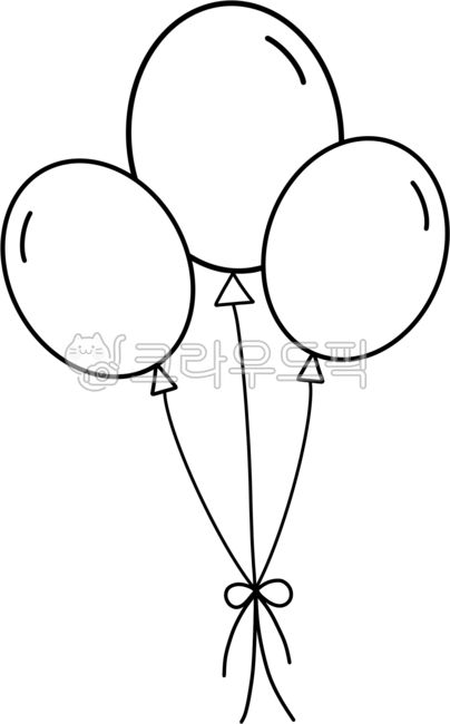 일러스트, 풍선, 풍선다발, 일러스트레이션, 손그림, 사진,이미지,일러스트,캘리그라피 - 직선랩작가