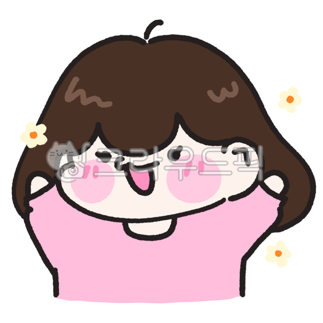 여자,여자캐릭터,단순한캐릭터,여자아이,기쁨,꽃배경,꽃파티클,꽃,행복,환영,인사