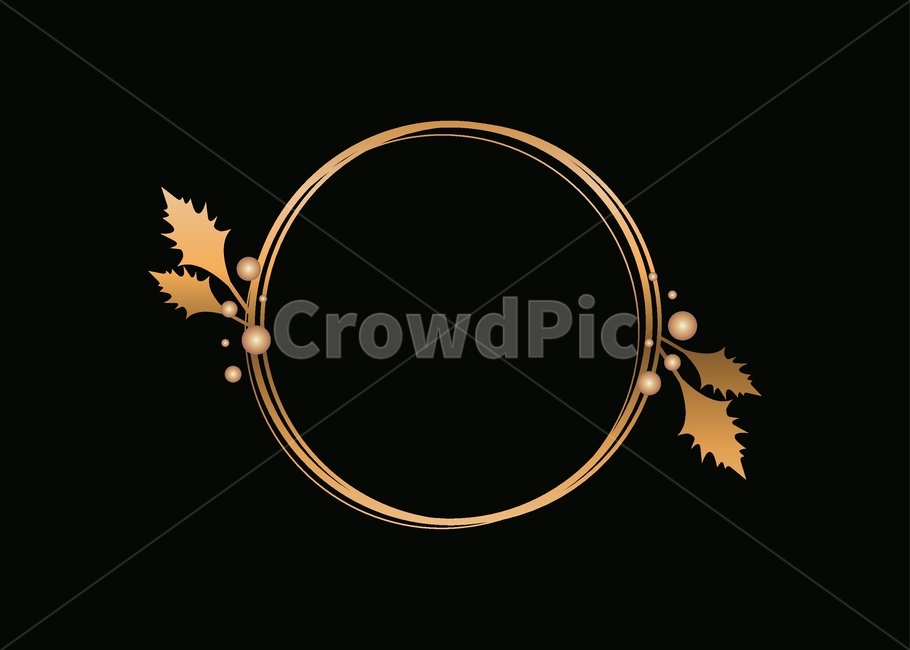 luxurious,Background,black background,winter,banner,circular,abstract,leaf,sparkling,gold,round,golden,gold frame,circle