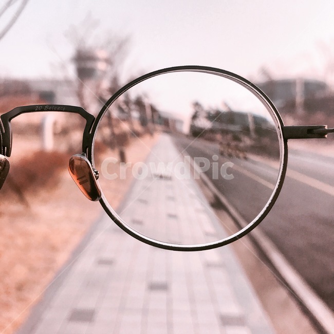 안경,흐릿한,출근길,언덕,가을