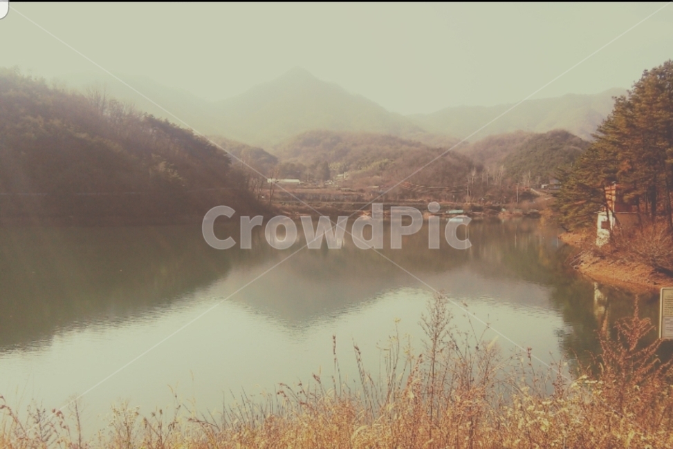 물,산,반사,흐릿,하늘,자연,풍경,nature,landscape,water,outdoors,옥외