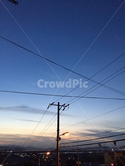 일상,힐링,밤하늘,해질녘,풍경,구름,하늘,야경,밤,풍경,nightscape,night,landscape,cable,케이블,power lines,전력선