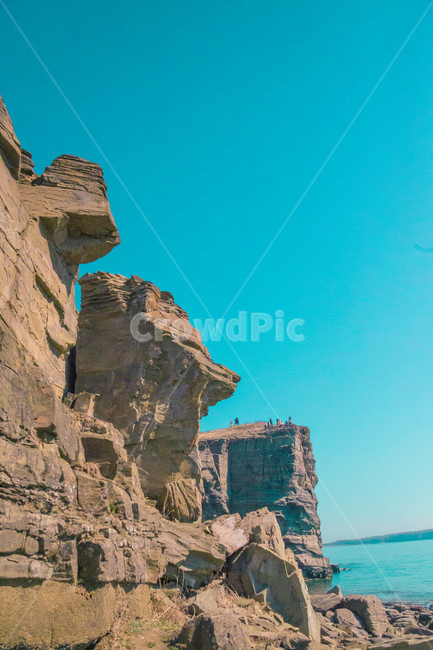 자연,여우,여우머리석상,푸른빛,파란하늘,자연,풍경,nature,landscape,outdoors,옥외,cliff,낭떠러지