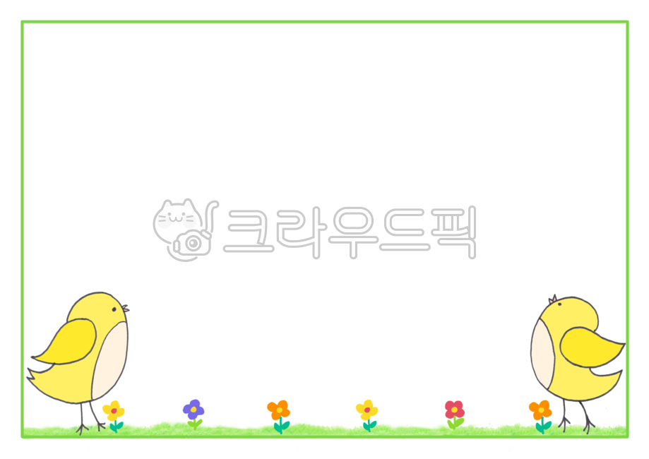 병아리,아기,봄,테두리,테두리일러스트,병아리일러스트,손그림,병아리그림,프레임,장식,배경,액자,편지지,메모지,알림장,게시판,가정통신문,잔디,꽃