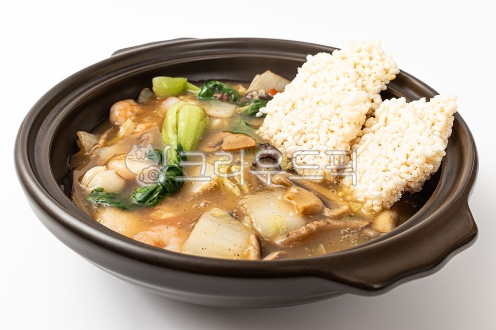 해물누룽지탕,누룽지탕,누룽지,튀김,해물,찹쌀,육수,야채,채소,중국음식,중국문화,음식,식사,식품,식료품,재료,식재료,음식재료,클로즈업,고소한,뜨거운