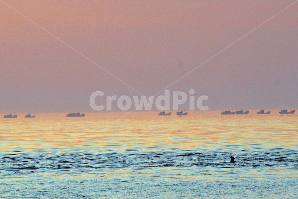 바다,하늘,유채화,그리움,고요,몽환,경계,자연,풍경,nature,landscape,vehicle,차량,boat,보트,transportation,교통
