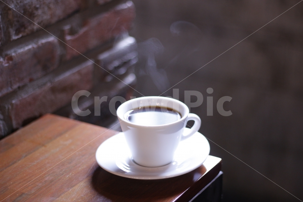 teacup,todays coffee,Coffee,hot,brewing,beverage,wood,drip,steam,brick,table,bricks,warmth,smoke,lighting,sunlight,warm,cafe,dessert,drip coffee,light,coffee,mug