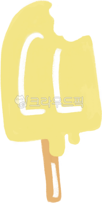 Illustration,hand-drawn,decorative elements,ice cream,summer,yellow ice cream,midsummer,summer elements,melting,melting,melting ice cream,melting,ice cream bar,stick ice cream,dessert,snack
