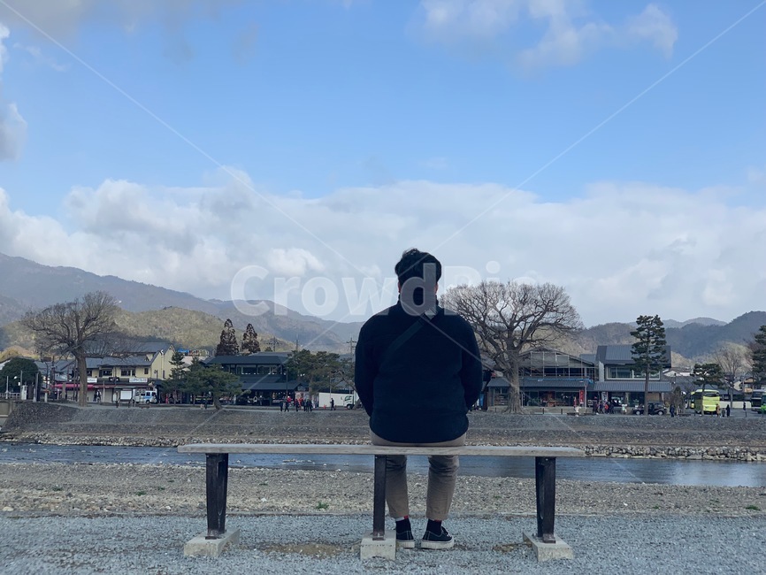 아라시야마,교토,뒷모습,겨울,일본