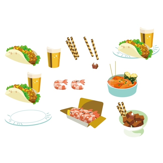 음식일러스트,음식,일러스트,푸드코트,푸드트럭,야시장음식,떡볶이,타코,맥주,새우,초콜릿,접시,벡터,음식아이콘,그래픽,일러스트레이션,graphic,illustration