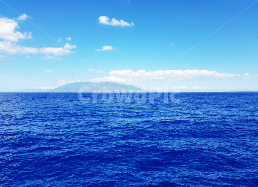 바다,섬,하늘,파랑,구름,잔잔,하와이,hawaii,sea,sky,island,자연,풍경,nature,landscape,outdoors,옥외,azure sky,푸른 하늘