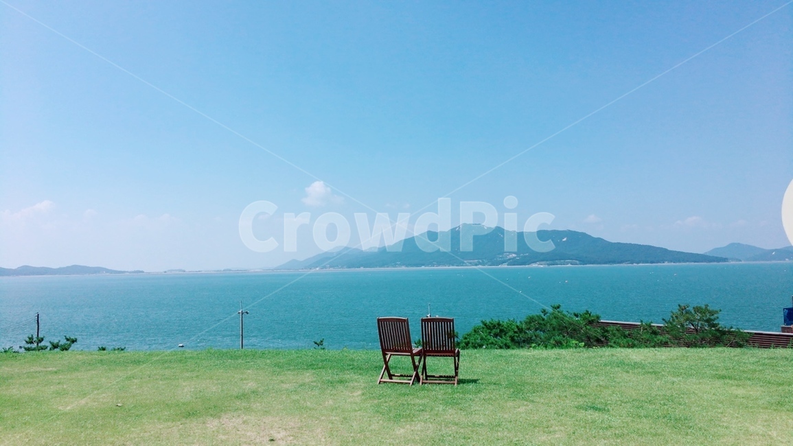 바다,벤치,서해,강화도,힐링,자연,풍경,nature,landscape,grass,잔디,plant,식물,chair,의자