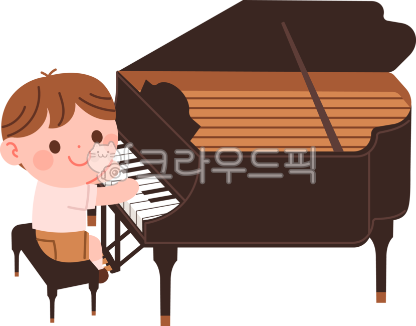캐릭터,귀여운,일러스트,아이콘,그랜드피아노,피아노,건반,피아노건반,피아노일러스트,심플,플랫일러스트,검정색,음악,연주,노래,소리,악기,악기연주,남자,남자아이,유치원,어린이집,유치원생,어린이,아이,클래식,사람