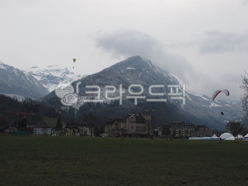산,눈,겨울,패러글라이딩,집,paragliding