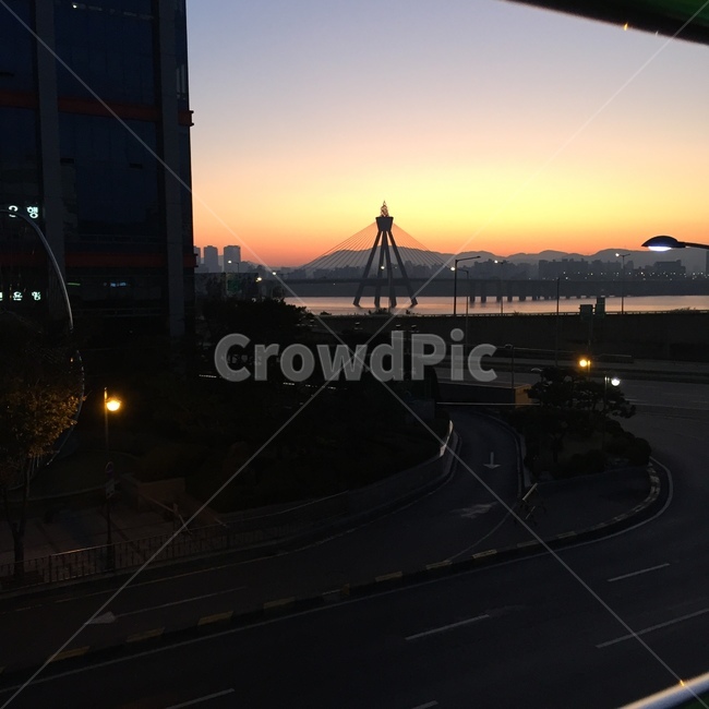 도로,노을,서울,창가,감성,촉촉함