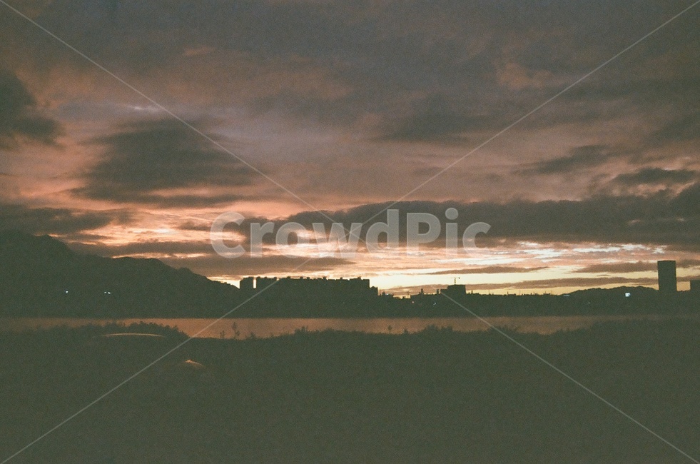 하늘,필름사진,노을,황혼,구름,자연,풍경,nature,landscape,outdoors,옥외