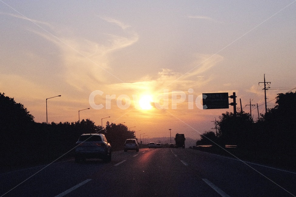 노을,하늘,고속도로,차,도로,sunset,일몰