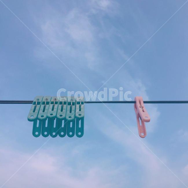 하늘,오후,빨랫줄,빨래,빨래집게,사물,물건,오브젝트,thing,object,matter