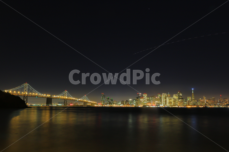 샌프란시스코야경,베이브리지,트래져아일랜드,미국다리,미국도시야경,baybridge