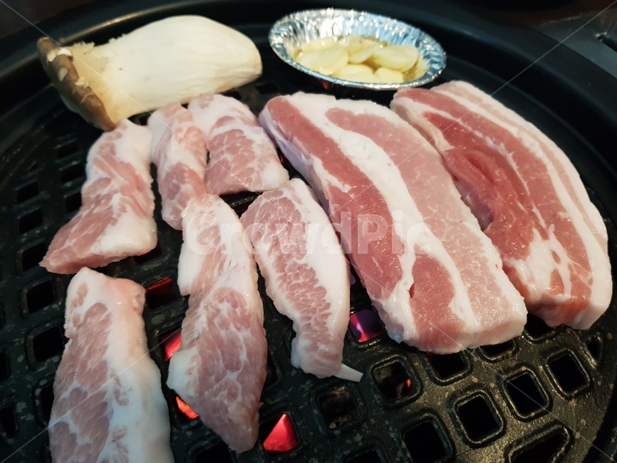 Antijeongsal,Grilled Garlic,pork belly,fire,pork