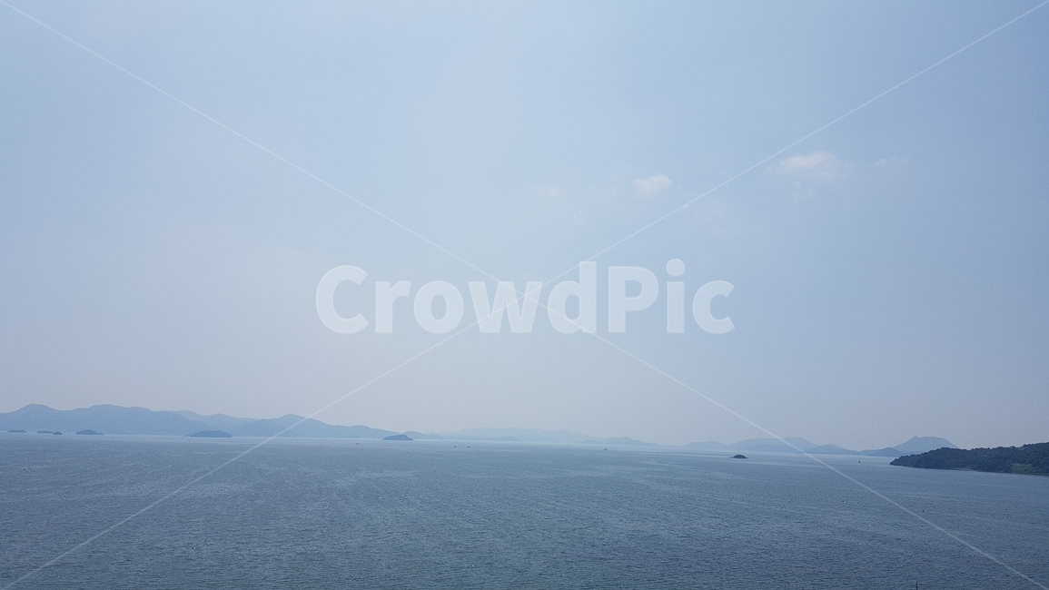 바다,하늘,산,경계,시원함,청량,맑음