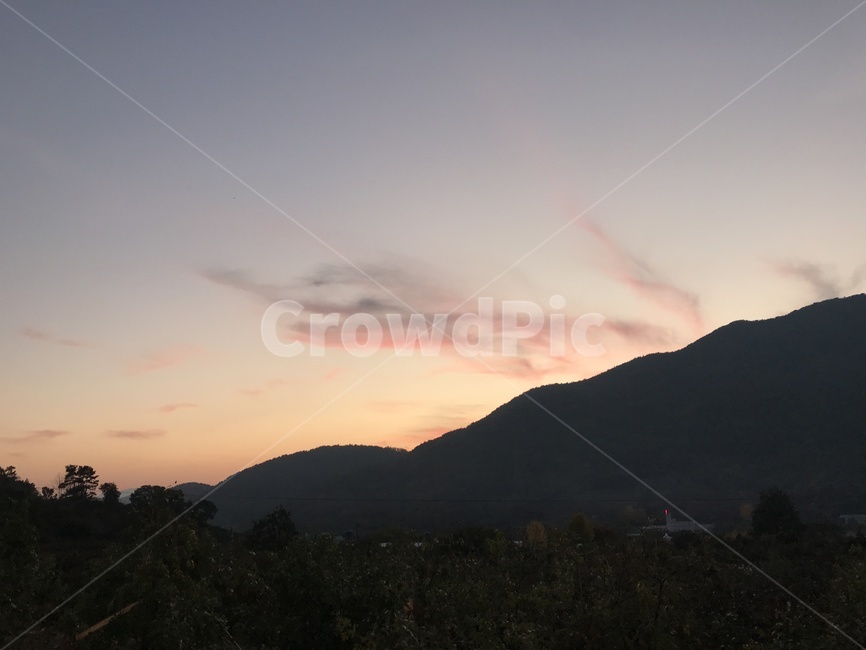 하늘,구름,산,노을,sky,자연,풍경,nature,landscape,outdoors,옥외,mountain,mountain range,산맥