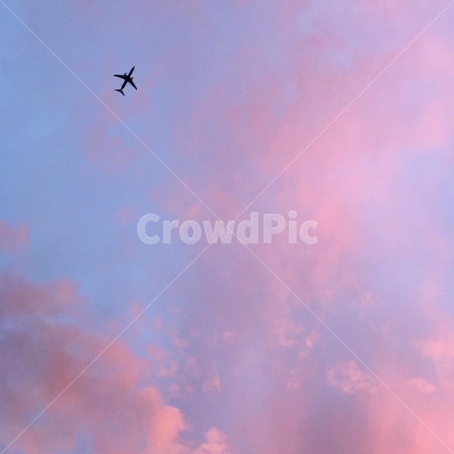 코타키나발루,하늘,노을,비행기,구름,핑크빛,sky