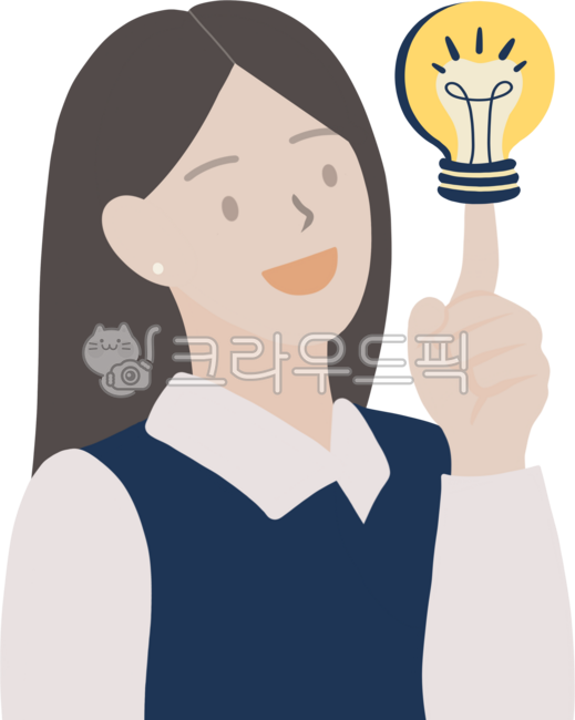 깨닫는사람,여자,전구,아이디어,느낌표,아하,깨달음,깨우침,생각,발명