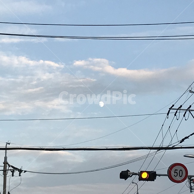 신호등,하늘,달,날씨,구름,감성사진,sky,moon,교통,교통수단,traffic,transportation