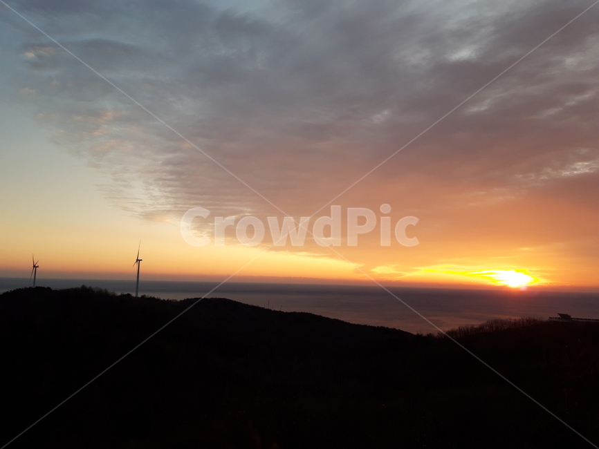 야경,훙경,해돋이,일출,해,산