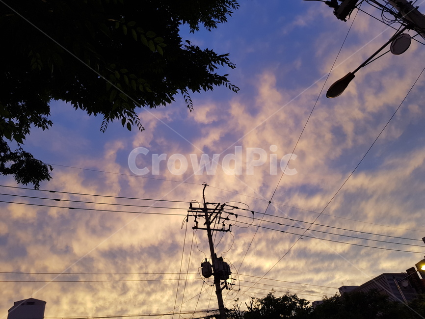 하늘,구름,cloud,케이블,전봇대