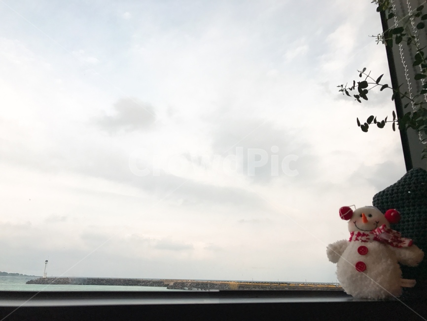 눈사람,인형,분위기,창가,겨울,소품,테이블,카페,제주도