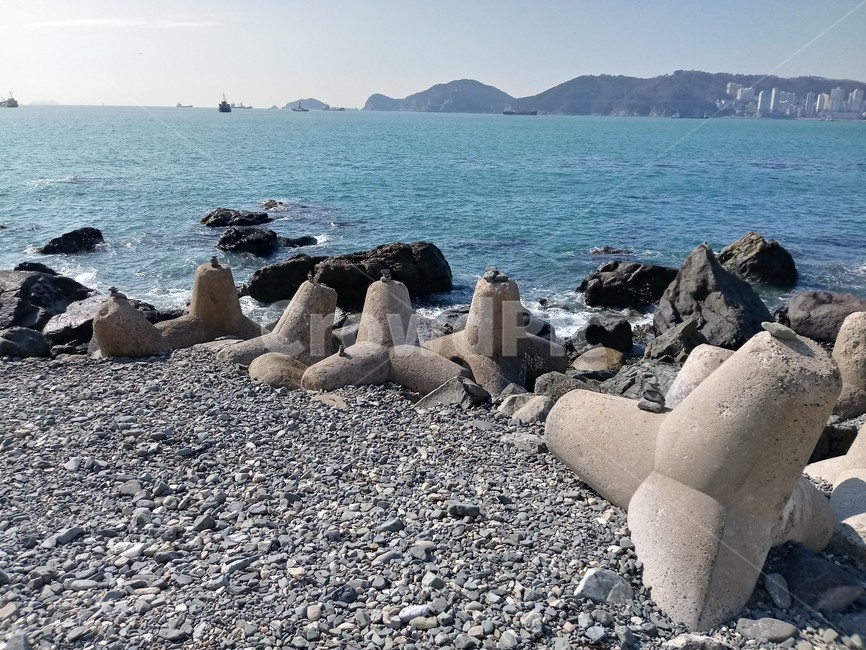 바다,방파제,소원,돌쌓기,자연